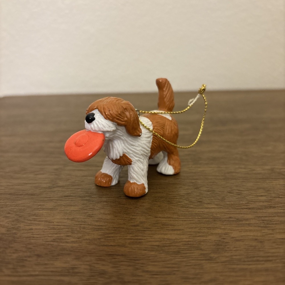 Vtg 80's Muppets Sesame Street Barkley Dog Frisbee 2 inch‎ Ornament By Applause